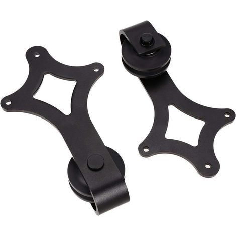 Wolketon Pista para Puerta de Granero Herrajes para Puerta Corredera Sistema de Puerta de Granero Puerta Corredera Perforación Acero al Carbono 183cm Diamante