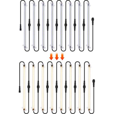 Bandes lumineuses LED de croissance pour plantes d'intérieur, spectre complet, 30 cm (12 pouces), 2,7 W, prêtes à l'emploi, idéales pour les semis, les légumes, les fleurs et les plantes grasses. Lot (1/5)