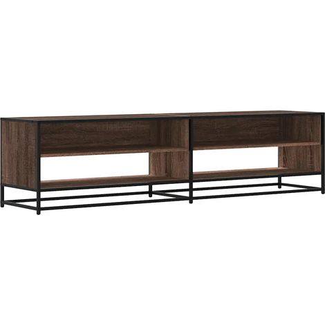 Meuble TV rectangulaire grand espace de rangement salon 180,5 x 40 x 46 cm en bois d'ingénierie marron (1/5)