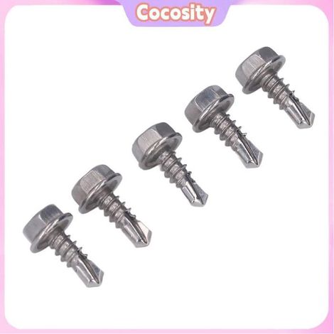 Cocosity vis à rondelle hexagonale Cocosity fixation à vis Kit d'accessoires de fixation en acier inoxydable, bricolage tournevis (1/5)