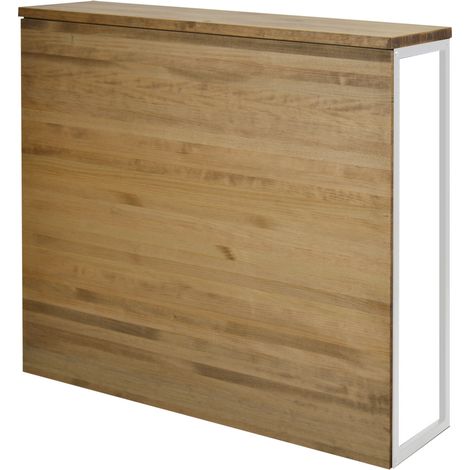 Mostrador iCub 120x30x110cm Blanco en madera maciza de pino acabado vintage estilo industrial Box Furniture