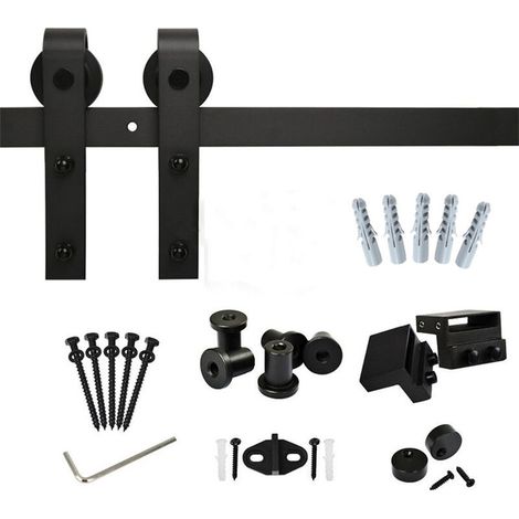 2M Rail Porte Coulissante Suspendu - Système de Voie Roue de Poulie Tringle (1/5)