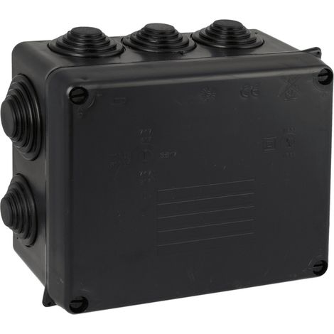 Solera – Boîte de dérivation IP55 160 x 135 x 70 mm – 10 entrées pour installations électriques – Couvercle à visser – Résistante à l'eau et aux chocs