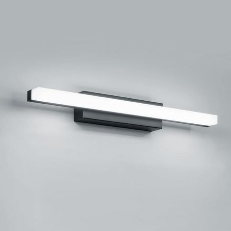 Lampe miroir salle de bain 40cm LED applique murale blanc froid 6000K IP44 noir (1/5)