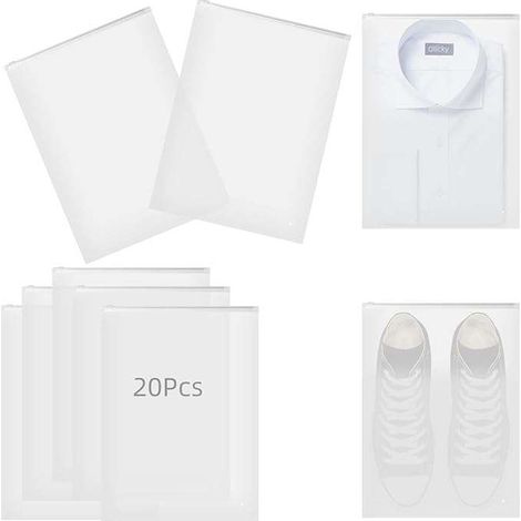 Sacchetti di plastica con chiusura a zip per imballaggio, 40x30 cm, confezione da 20