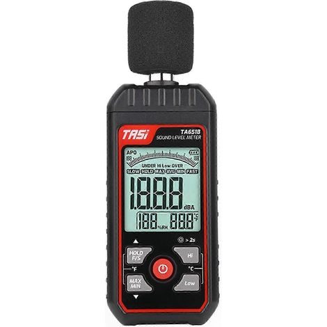 Digitales Schallpegelmessgerät 30-130dB, Lärmmessgerät mit Alarmfunktion, Dezibeldetektor für akustische Messungen, tragbarer Schallpegelmonitor, präzises Messinstrument. (1/5)