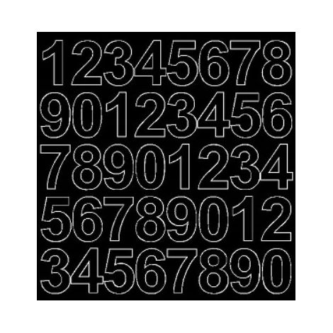 Pegatinas autoadhesivas con números de 3,5 cm, color negro brillante.