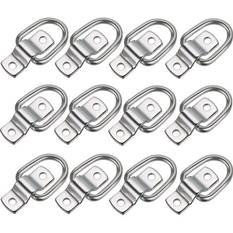 Lot de 12 anneaux d'arrimage en D pour remorques, camions, camionnettes, bateaux (1/5)