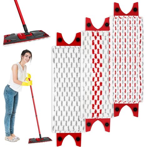 3 pièces de housse de rechange pour essuie-vitres, compatible avec le balai à plat Vileda Ultramax (1/5)