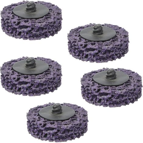 5pcs 2inch 50mm Poly Strip Disc Roll Lock Grinding Wheel Rust Paint Remover (Purple) (1/5)