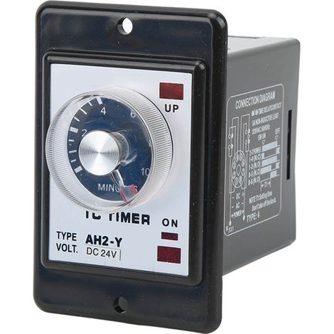 Minuterie temporisée AH2-Y 10M, relais temporisé à pointeur mini, contrôleur de temps 8 broches, délai de mise sous tension pour équipement d'automatisation, 24V DC (1/5)