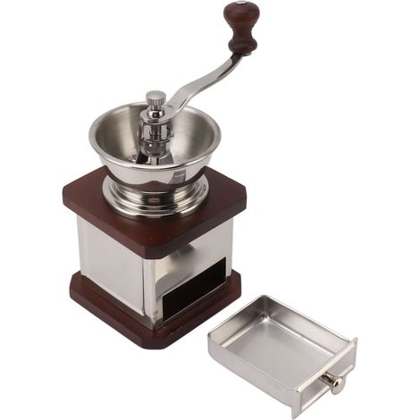 Moulin à Café Manuel Grain Haute Précision Durable Portable Broyeur à Main pour Maison Camping Bureau Couleur Bois (1/5)