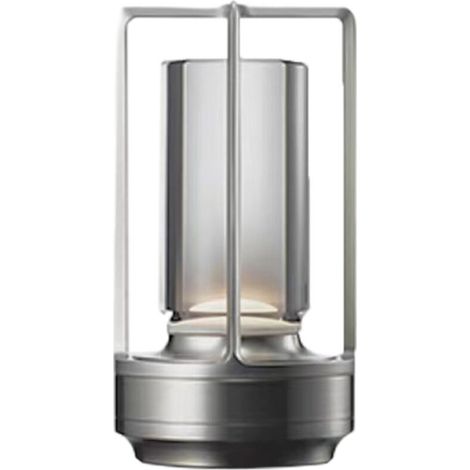 Lampe de bureau portable en métal pour intérieur/extérieur, lumière LED rechargeable, 3 couleurs, intensité réglable en continu, alimentée par batterie, lampe de bureau compacte.