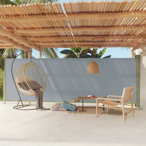 Auvent Marquise latéral rétractable de patio, Store Banne pour Jardin Balcon Terrasse, 180x600 cm Gris OIB7188E (1/5)