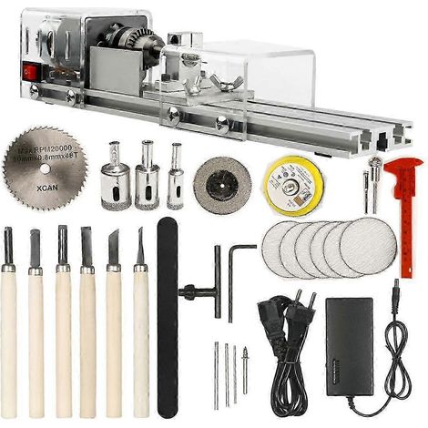 Mini tour à bois pour le bricolage, fraiseuse, perceuse à billes, outil rotatif, prise UE (1/5)