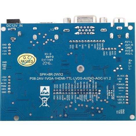 HDMI-VGA-2AV-Reversiertreiberplatine für 7-Zoll-AT070TN92-800x480-LCD-Display (1/5)