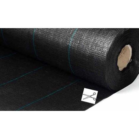 Malla Antihierba  por metro lineal ( altura 3 metros)  120gr.color negra con bandas verdes