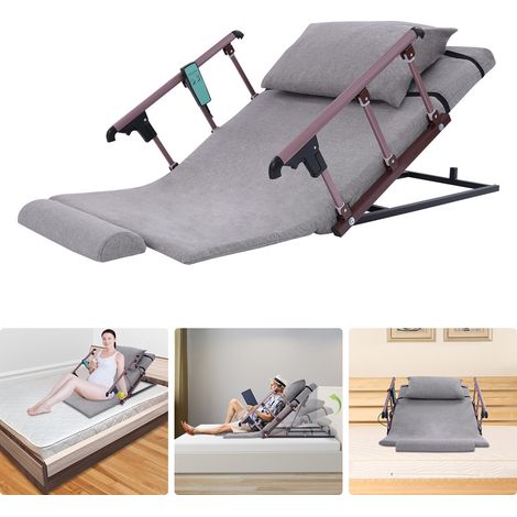 Dossier électrique, réglable de 2 à 80 °, matelas élévateur électrique, dispositif de réveil assisté avec rembourrage court et appuie-tête, idéal pour chambre à coucher, salon, gris (1/5)