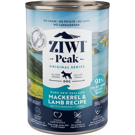 Ziwipeak - Mackerel & lamb recipe, wet food 390 gr. - (zp034)