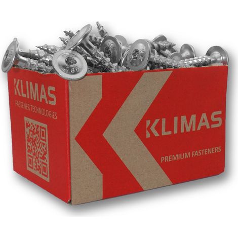 KLIMAS Tellerkopfschrauben 8 x 180, hell verzinkt, ETA Zulassung 18/0817, Torx