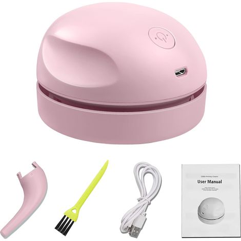 Aspirateur de table rechargeable par USB avec brosse de nettoyage, design détachable et mini aspirateur de table portable, idéal pour nettoyer la pou (1/5)