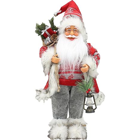 Figurines du Père Noël - 46 cm Père Noël Portant Une Lanterne Décor - (1/5)