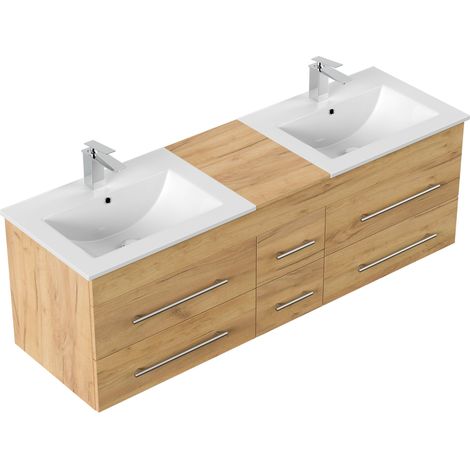 Badmöbel Roma XL SoftClose 150x46cm eiche gold