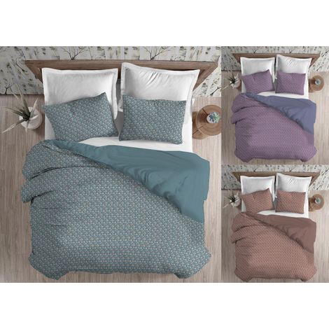 Copripiumino Sacco Piumone 100% Cotone Linea 3027 Fiori Provenzale, misuraMatrimonialecoloreGrigio (1/5)