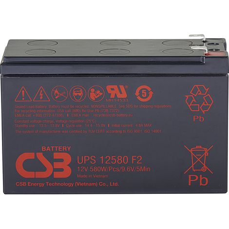[GEBRAUCHT] B-Ware Csb Bleiakku Batterie Ups12580 Hochstromfest 12 V Agm Wartungsfrei Flachstecker