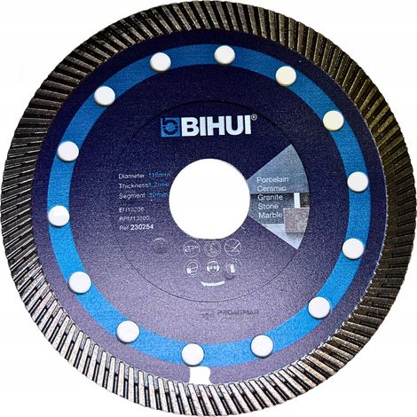 Disque diamanté ultra-fin Bihui pour carrelage en porcelaine 115 mm/1,2 mm DCBN115 (1/2)