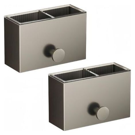 BUNTHAUS Lot de 2 supports adhésifs pour brosse à dents sans perçage Support de rangement mural étanche pour salle de bain et cuisine (1/5)
