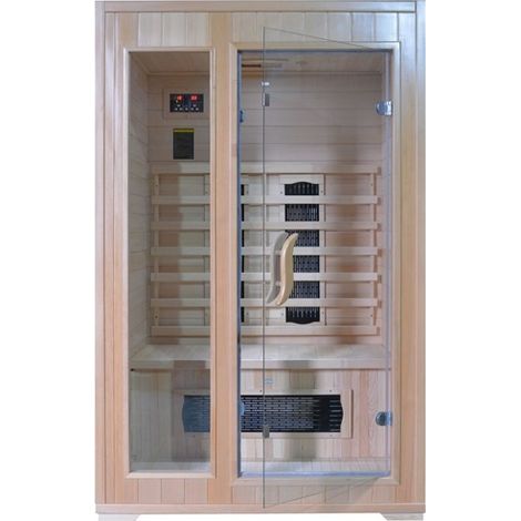 Bagno Italia Sauna A Infrarossi da 120x100 cm legno hemlock porta in vetro luci (1/3)