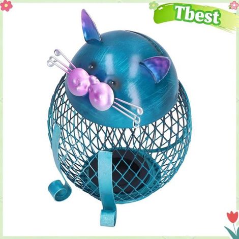 Tbest Pot à pièces de monnaie Tirelire en Métal Chat Porte-monnaie Cadeau Artistique pour Enfants et Adultes luminaire tirelire (1/5)