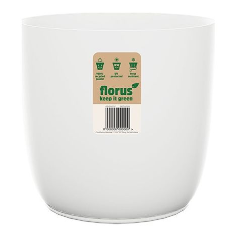 Florus Flow Flowerpot 18 White Vaso Rotondo