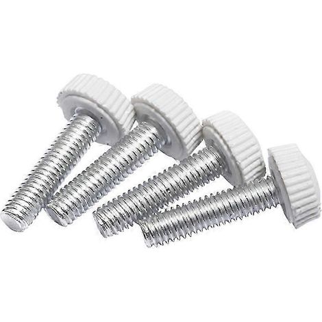 10/20 vis moletées à tête ronde en plastique, nylon bakélite blanc et noir, diamètre de filetage M4, M5 et M6 (1/5)