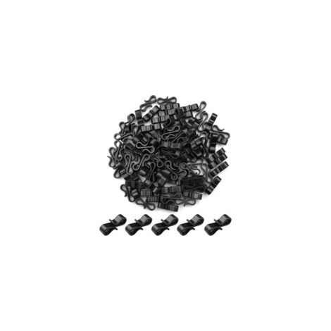 100 crochets gouttière plastique forme S pour guirlandes Noël toit cour noir (1/5)