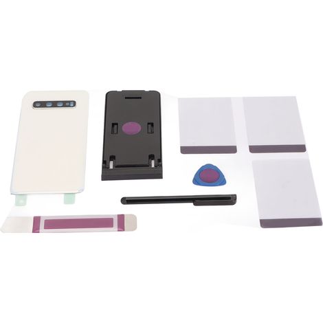 Kit de réparation pour panneau arrière Galaxy S10, verre de remplacement avec coque blanche, stylet tactile préinstallé, objectif d'appareil photo et ruban adhésif inclus (1/5)