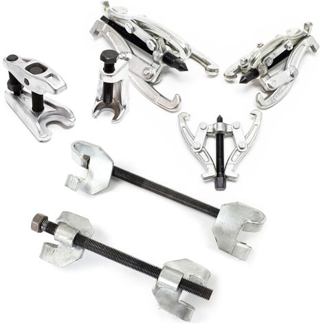 XPOtool Set 7 pz Compressore molle sospensioni 370mm con estrattore ad artiglio e per giunti sferici (1/5)