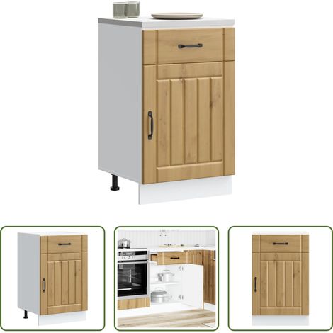 vidaXL Holzwerkstoff - Küchen-Unterschrank Lucca Artisan-Eiche Holzwerkstoff (1/5)