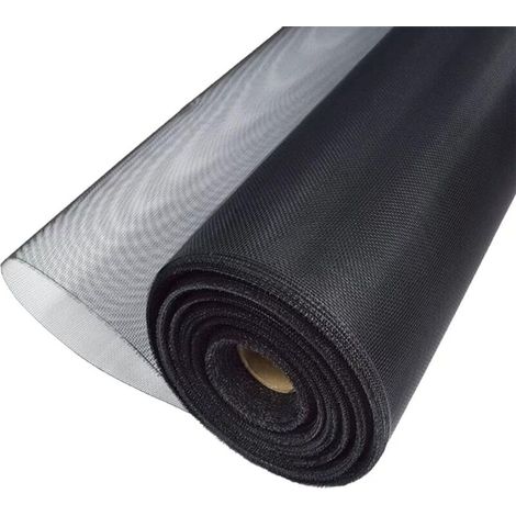 Moustiquaire de fenêtre 200x100cm, enrouleur d'écran réglable, maille en fibre de verre noire, durable et ignifuge, moustiquaire anti-insectes et anti-mouches (1/5)