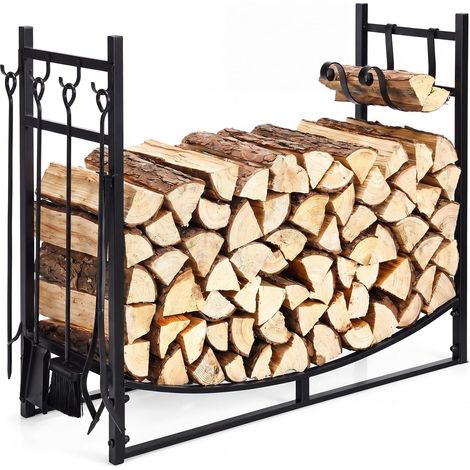 COSTWAY Range Buche Interieur en Métal, 85 x 33 x 77 CM, Charge 80 kg (1/5)