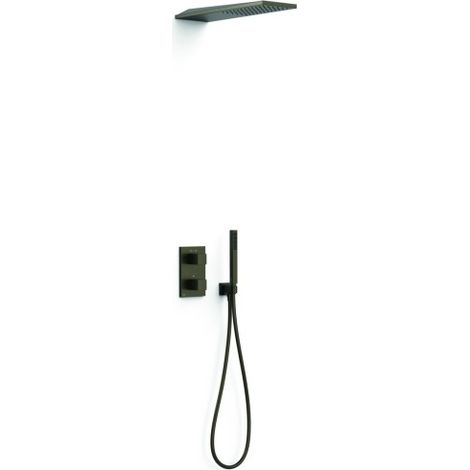 Kit robinet thermostatique encastré 2 voies pour douche Therm-box Noir bronze - TRES 20235055KMB