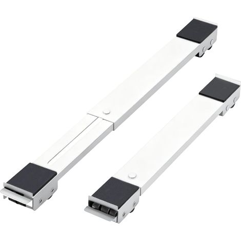 2-teiliger, ausziehbarer, robuster Möbelfuß mit Rollen für Waschmaschinen und Kühlschränke – Weiß (1/5)