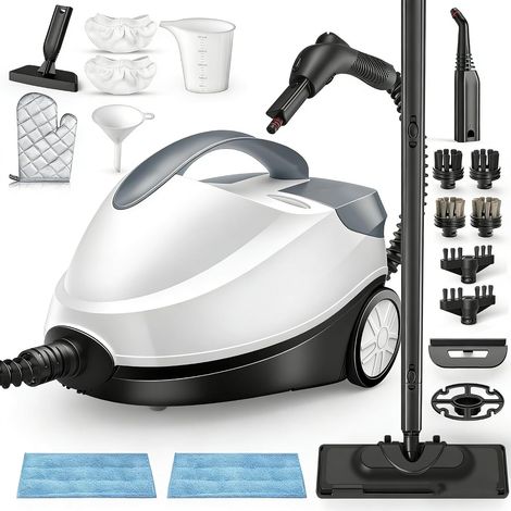 Nettoyeur à vapeur et serpillère à vapeur 2 en 1, autonomie de 45 minutes, débit de vapeur réglable et verrouillable, 1,5 l 2000 W Steam Cleaner domestique, pour nettoyer les meubles rembourrés, les (1/5)