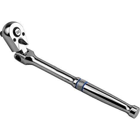Cliquet à tête flexible 3/8", poignée à cliquet 90 dents, cliquet CR-V réglable à 180° avec fonction de dégagement rapide et d'inversion - JBMEDIA (1/4)