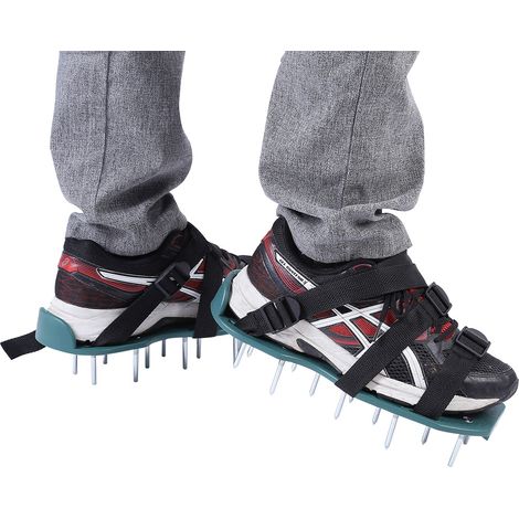 Chaussures de jardin à crampons pour aération du sol - Outil de jardinage avec 3 sangles (1 paire) (1/5)
