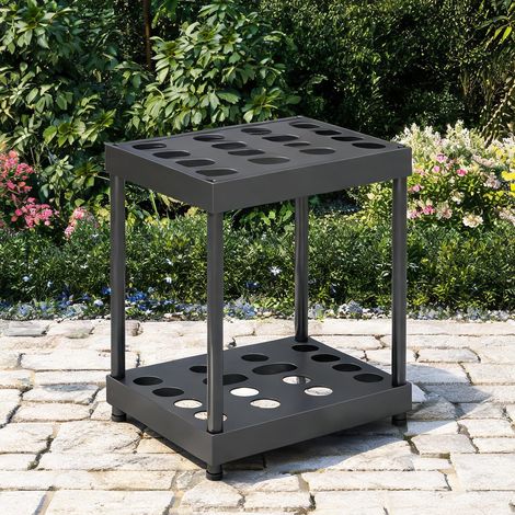 Organisateur d'outils de jardin 2 niveaux 16 compartiments métal (1/5)