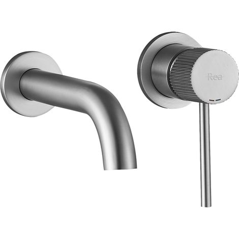 Rubinetto Da Parete Rea Lungo Stripe Brush Steel