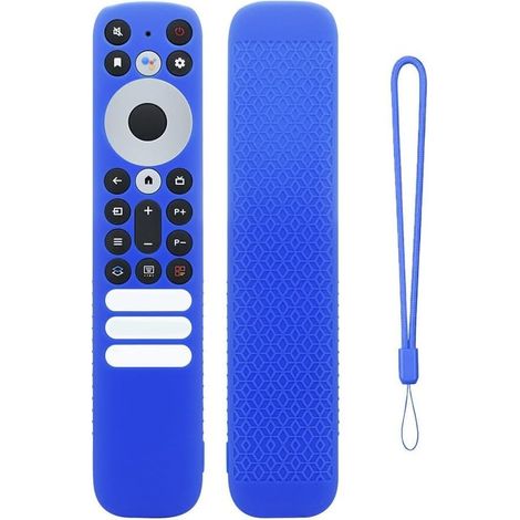Coque en silicone pour télécommande TCL RC902V avec cordon (bleu) (1/5)