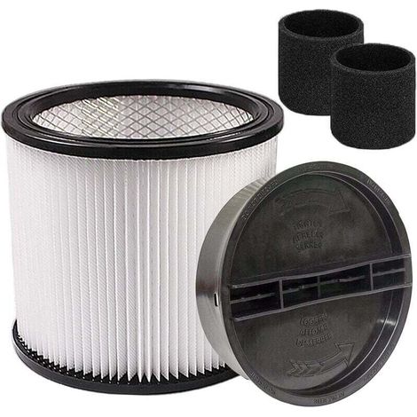 Filtro de cartucho de repuesto con tapa, compatible con los filtros de espuma ShopVac 90350, 90304, 90333 y 90585, compatible con la mayoría de aspiradoras de líquidos y sólidos de 15 litros - Crezuo (1/4)